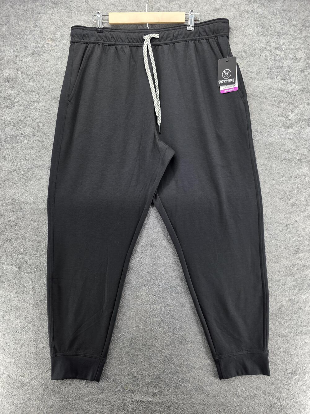 90 Degree By Reflex Pants Mens 2XL Black Jogger Scuba Defense Drawstring